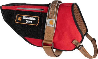 Carhartt Nylon Ripstop Service Dog Harness, High Risk Red/Carhartt Brown, Medium