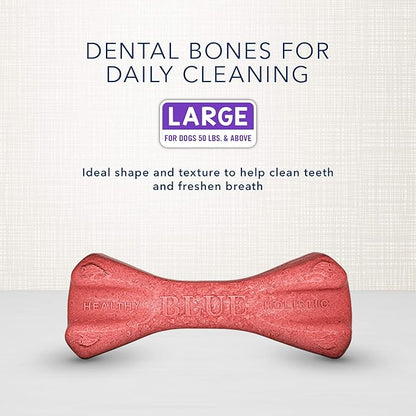 Blue Buffalo Dental Bones Large Natural Dental Chew Dog Treats, (50 lbs and up) 36-oz Bag Jumbo Pack