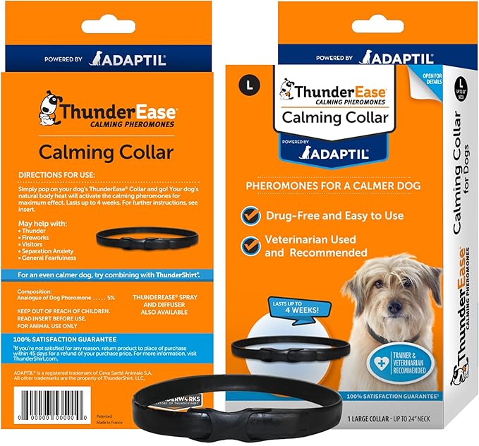 ThunderEase Calming Anti Anxiety Pheromone Collar for Dogs (Large)