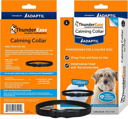 ThunderEase Calming Anti Anxiety Pheromone Collar for Dogs (Large)