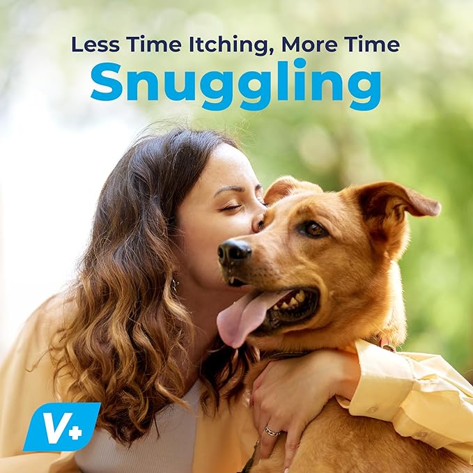 Vetnique Labs Dermabliss Dog Allergy and Itch Relief, Skin and Coat Health Supplements and Grooming Supplies with Omega 3-6-9, Biotin - Ditch The Itch (Itch Relief, 16oz Shampoo)