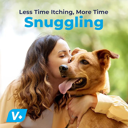 Vetnique Labs Dermabliss Dog Allergy and Itch Relief, Skin and Coat Health Supplements and Grooming Supplies with Omega 3-6-9, Biotin - Ditch The Itch (Itch Relief, 16oz Shampoo)