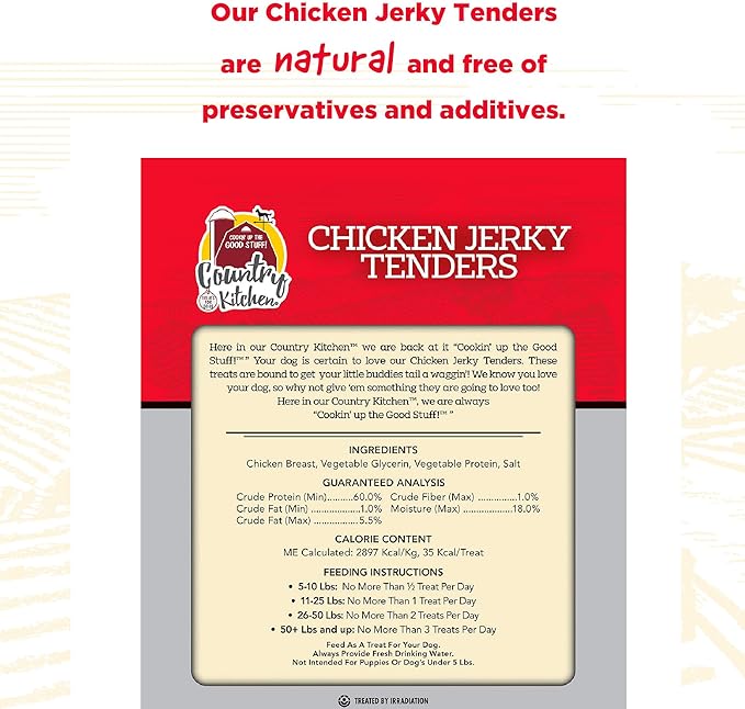 Country Kitchen Chicken Jerky Tender Dog Treats, High Protein, Low Fat, No Artificial Colors, 16 oz