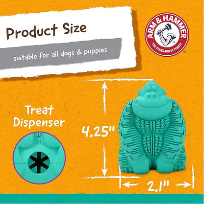 Arm & Hammer for Pets Super Treadz Gorilla Dental Chew Toy for Dogs - Dog Dental Toys Reduce Plaque & Tartar Buildup Without Brushing - Safe for Dogs up to 35 Lbs (Pack of 12)