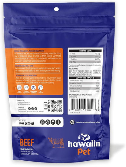 Beef Slice Training Dog Treats 8 oz, Rawhide-Free, Grain-Free, Made with Real Meat, Healthy All Natural, Long-Lasting and Great Tasting Treat