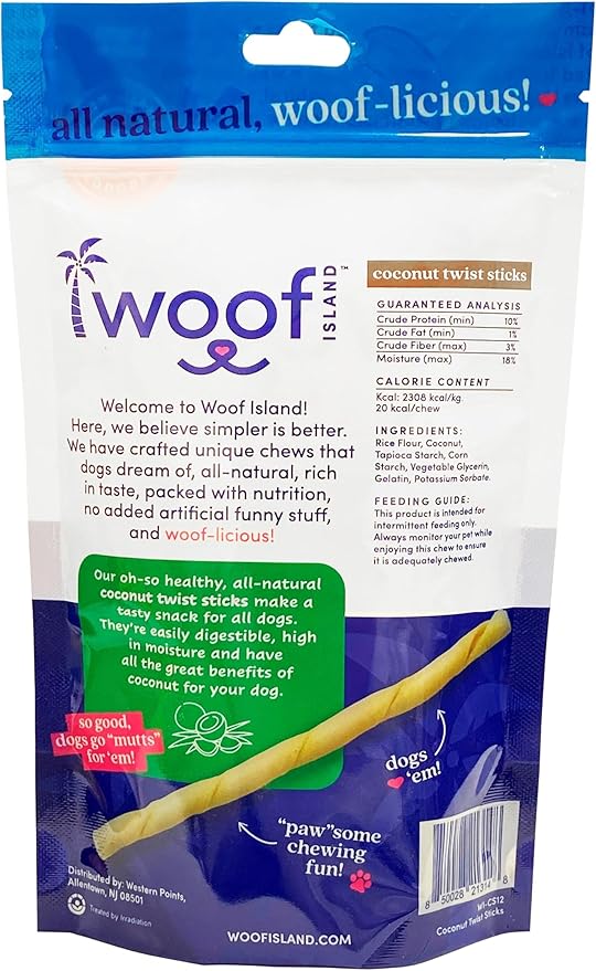 5" Coconut Dog Chews - Premium, All Natural Coconut Dog Treats - Healthy Puppy Treats & Vitamin Rich Rawhide Free Dog Chews - (Original - 2 Pack)