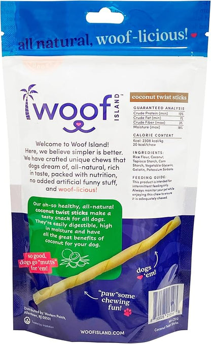 5" Coconut Dog Chews - Premium, All Natural Coconut Dog Treats - Healthy Puppy Treats & Vitamin Rich Rawhide Free Dog Chews - (Original - 2 Pack)