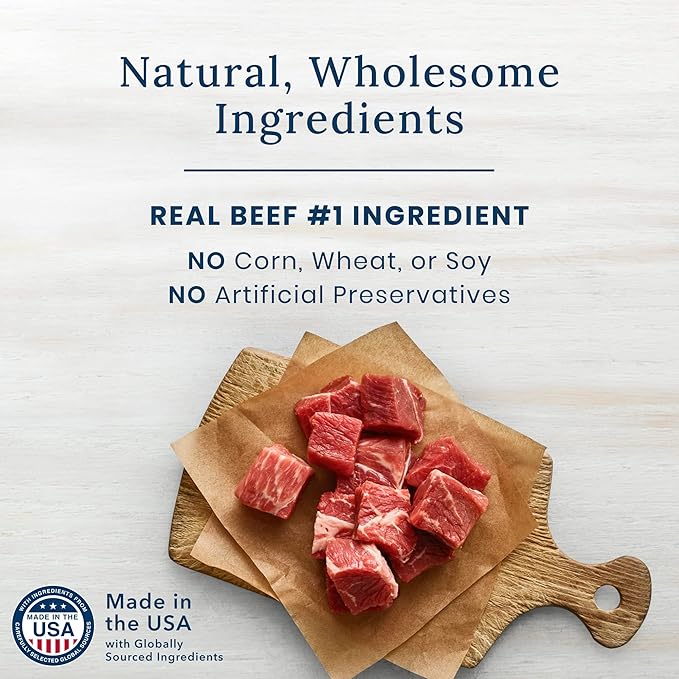 Blue Buffalo Nudges Jerky Cuts Natural Dog Treats, Steak, 10oz Bag