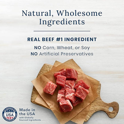 Blue Buffalo Nudges Jerky Cuts Natural Dog Treats, Steak, 10oz Bag