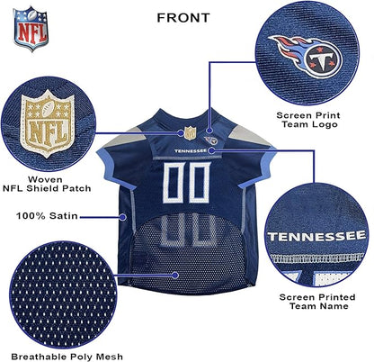 NFL Tennessee Titans Dog Jersey, Size: X-Large. Best Football Jersey Costume for Dogs & Cats. Licensed Jersey Shirt