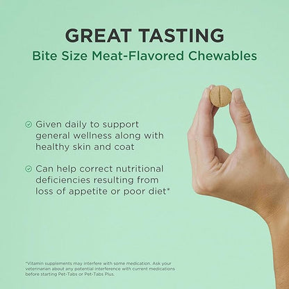 Pet-Tabs Multivitamin and Mineral Supplement for Dogs with Special Nutritional Needs, Chewable Tablet, 60 Count Bottle