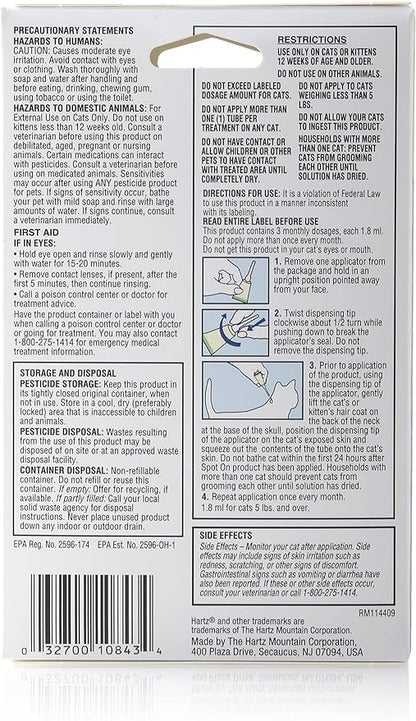 Hartz UltraGuard Pro Topical Flea & Tick Prevention for Cats and Kittens - 3 Monthly Treatments