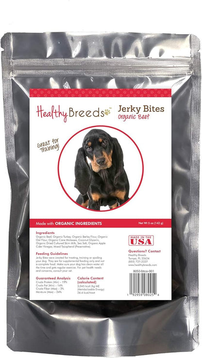 Healthy Breeds Black and Tan Coonhound Jerky Bites Beef Recipe Dog Treats 5 oz
