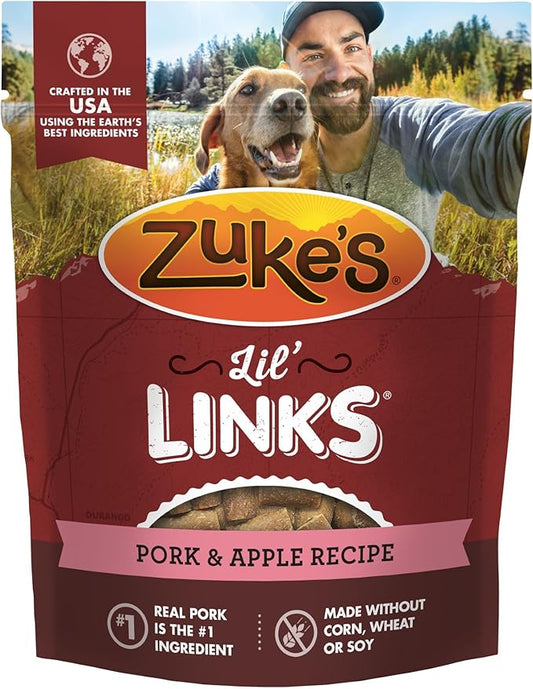 Zuke's Lil' Links Grain Free Dog Treats Pork & Apple Recipe - 6 oz. (41055)