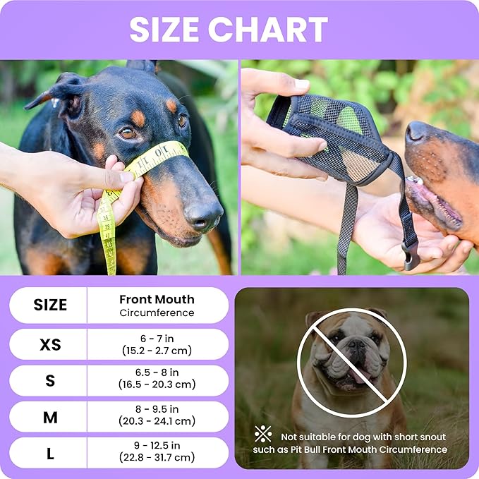 Flintstone Dog Muzzle – Soft Breathable Mesh Dog Muzzle for Small Dogs Chihuahua Poodle Husky | Small Dog Muzzles to Prevent Biting | Drinkable Puppy Muzzle for Small Dog X-Small 6”-7”