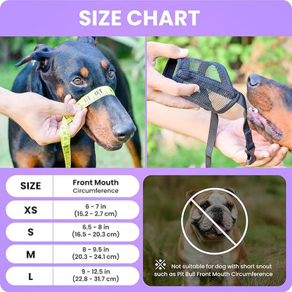 Flintstone Dog Muzzle – Soft Breathable Mesh Dog Muzzle for Small Dogs Chihuahua Poodle Husky | Small Dog Muzzles to Prevent Biting | Drinkable Puppy Muzzle for Small Dog X-Small 6”-7”