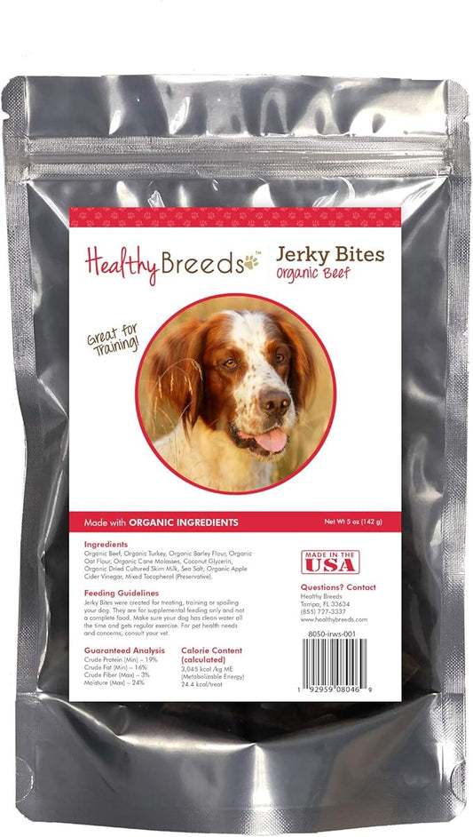 Healthy Breeds Irish Red and White Setter Jerky Bites Beef Recipe Dog Treats 5 oz
