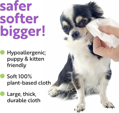Wag Time Dog Wipes for Paws and Butt - 400 ct Thick Plant-Based Cleaning and Deodorizing Cloth, Lavender with Chamomile, Aloe Vera, Vitamin E, B5, Oatmeal (Pack of 1)
