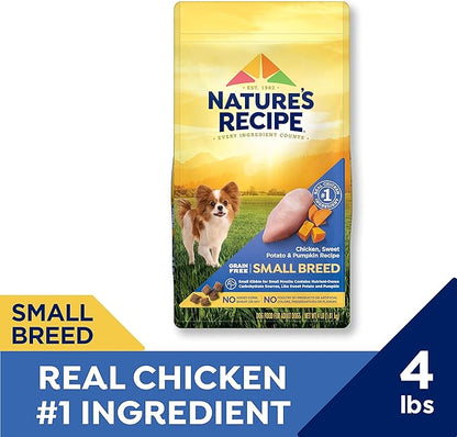 Nature′s Recipe Grain Free Small Breed Chicken, Sweet Potato & Pumpkin Recipe Dry Dog Food, 4 lb. Bag