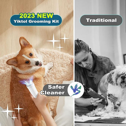 Dog Grooming Kit for Pet Include 4 Hair Clipper Combs 2.5L Vacuum Cleaner and 5 Pet Grooming Tools for Shedding, Low Noise for Home Cleanning
