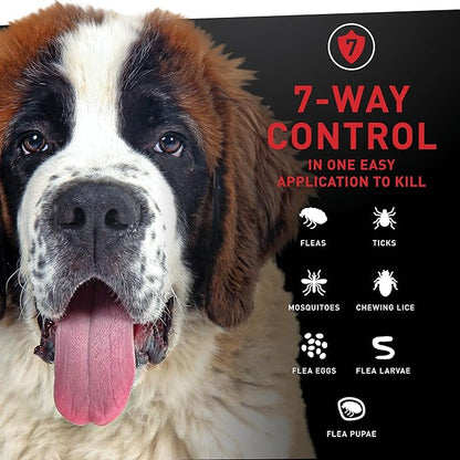 Flea and Tick Prevention for Dogs, Repellent, Treatment, and Control, Fast Acting Waterproof Topical Drops for Small, Medium and Large Dog and Puppies, 1 Month Dose