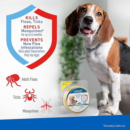 Flea & Tick Collar Plus for Dogs, 1.94 Oz, 12-Month Protection, Adjustable Fit, Flea & Tick Collar for Dogs Bundle with Moofin Silicon Pet Bowl, Kills & Repels Pests, One Size Fits All [2-Pack]