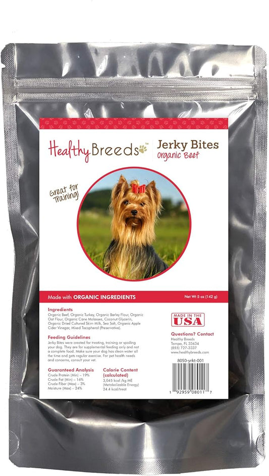 Healthy Breeds Yorkshire Terrier Jerky Bites Beef Recipe Dog Treats 5 oz