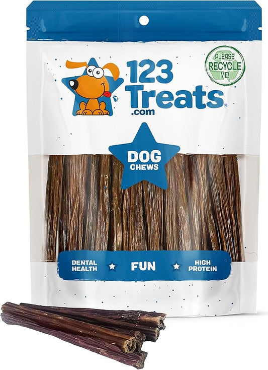 Beef Dog Treats (6 Inches - 30 Count) 100% Natural Gullet sticks for dogs - Delicious Dog Jerky Snack for Dogs