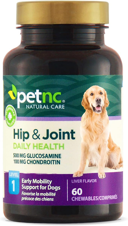 Petnc Natural Care Hip and Joint Health Early Mobility Chewables for Dogs, 60 Count (27478)
