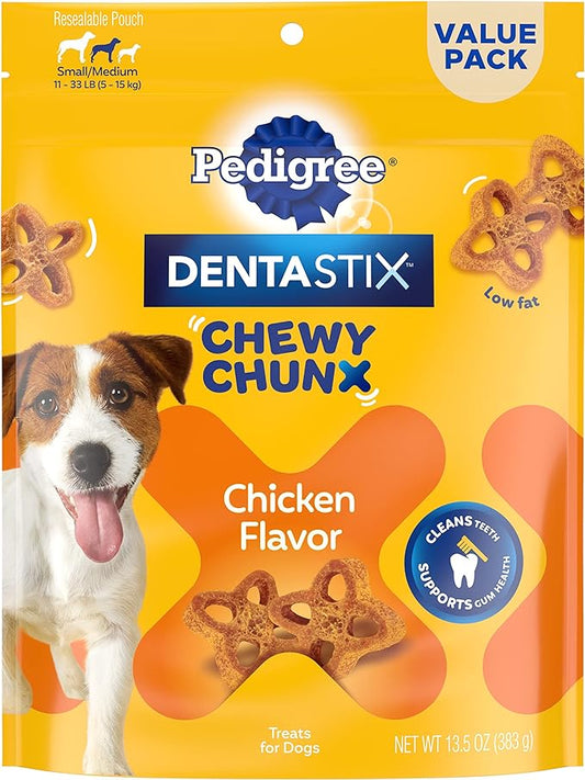 Pedigree DentaStix Chewy Chunx Dental Treats, Small/Medium Dog – 13.5 oz.