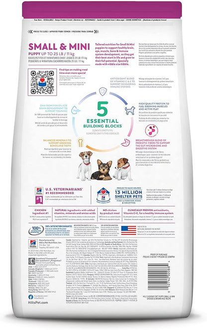 Hill's Science Diet Puppy, Puppy, Small & Mini Breeds Puppy Premium Nutrition, Dry Dog Food, Chicken & Barley, 12.5 lb Bag