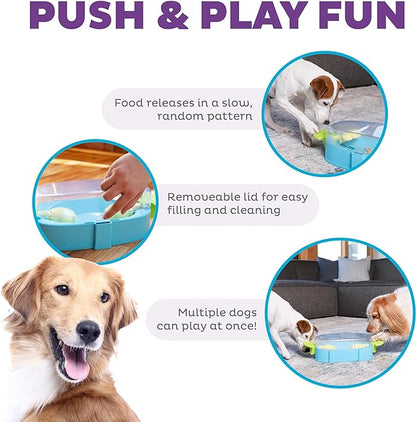Outward Hound Nina Ottosson Paw N' Play Interactive Dog Treat Puzzle, Level 2 Intermediate Dog Enrichment Dog Toy, Blue, Small