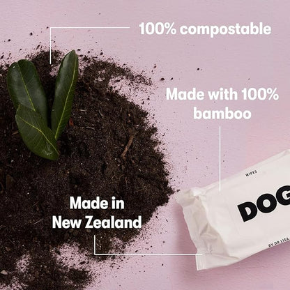 DOG by Dr Lisa - Dog Wipes - Plant-Based, Natural Bathing Wipes for Dogs - Made from 100% Compostable Bamboo - Vet-Created - Vegan, Non-Toxic - 240 Count…