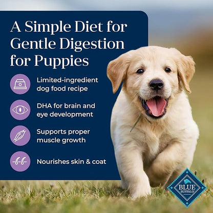 Blue Buffalo Basics Dry Dog Food for Puppies, Skin & Stomach Care, Limited Ingredient Diet for Dogs, Turkey Recipe, 24-lb. Bag