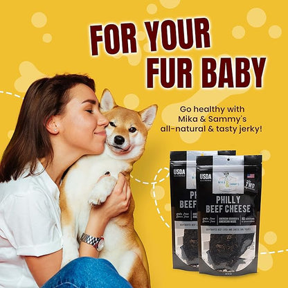 Mika & Sammy's Gourmet Beef Liver Jerky Dog Treats Made in The USA. (Beef Cheese 5 oz)