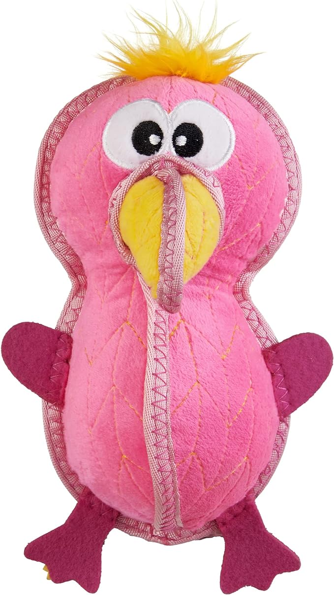 Outward Hound Xtreme Seamz Flamingo Squeaky Durable Dog Toy