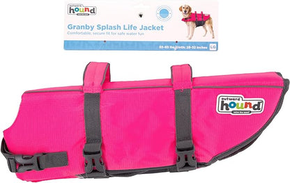 Outward Hound Granby Splash Pink Dog Life Jacket, Large