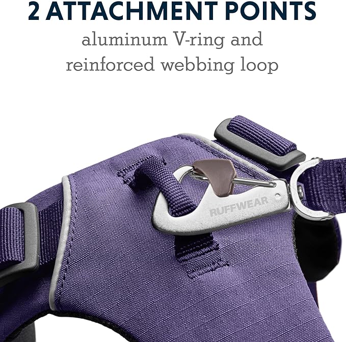 Ruffwear, Front Range Dog Harness, Reflective and Padded Harness for Training and Everyday, Purple Sage, Medium
