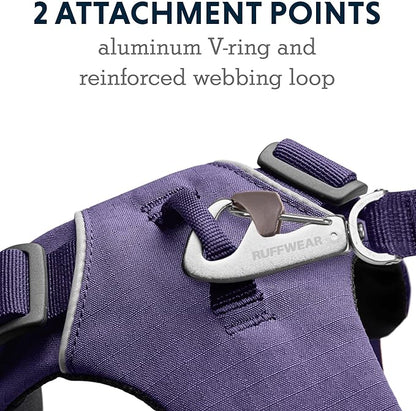 Ruffwear, Front Range Dog Harness, Reflective and Padded Harness for Training and Everyday, Purple Sage, Medium