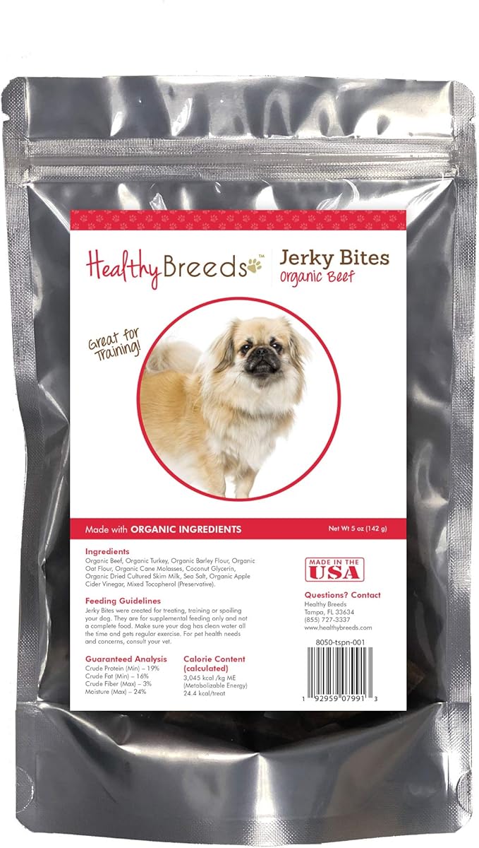 Healthy Breeds Tibetan Spaniel Jerky Bites Beef Recipe Dog Treats 5 oz