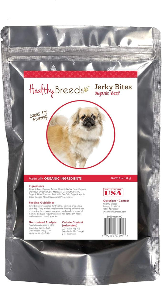 Healthy Breeds Tibetan Spaniel Jerky Bites Beef Recipe Dog Treats 5 oz
