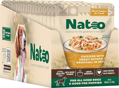 NATOO Dog Food Topper for Picky Eaters & Dog Treat (Chicken, Sweet Potato & Broccoli), Dog Toppers for Dry Food, Wet Meal Toppers for Dogs & Puppies, Limited Ingredient Dog Food, 3 oz (Case of 20)