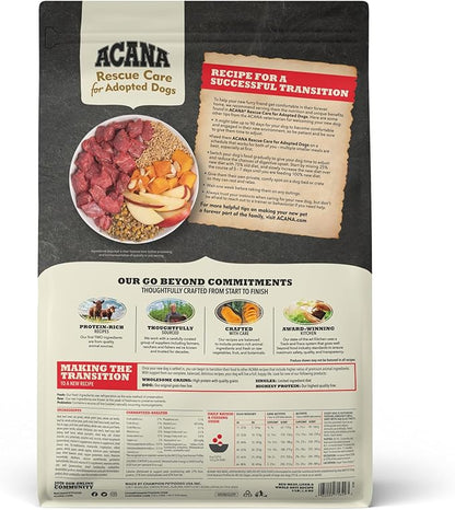 ACANA Rescue Care for Adopted Dogs Dry Dog Food, Red Meat, Liver & Whole Oats Recipe, 4lb