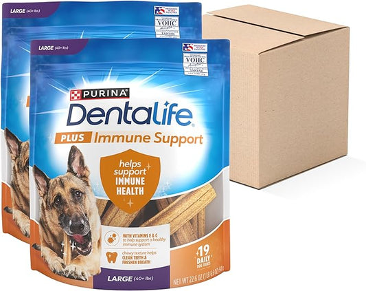 Dentalife Purina Plus Immune Support Chicken, Apple and Blueberry Flavor Large Dog Dental Chews, MP - 19 ct. Pouch