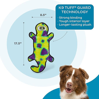 Outward Hound Durablez Tough Plush Squeaky Dog Toy, Gecko, Green, Large