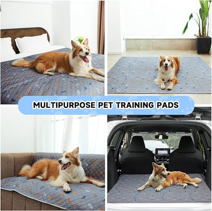 2-Pack Extra Large Reusable Dog Mat for Floor, Dog Playpen, Non-Slip Waterproof Dog Pee Pad, Super Absorbent Washable Pee Pads for Dogs, Pet Whelping Pads, Crate (36" x 41", Light Grey)