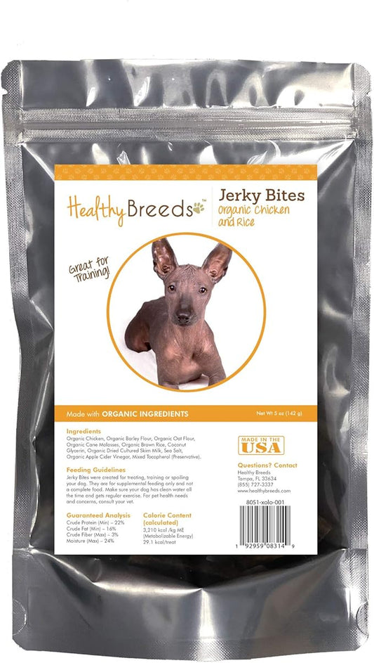 Healthy Breeds Xoloitzcuintli Jerky Bites Chicken & Rice Recipe Dog Treats 5 oz