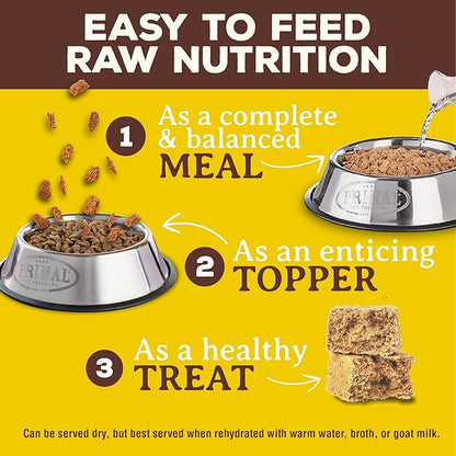 Primal Freeze Dried Dog Food Nuggets, Rabbit; Complete & Balanced Meal; Also Use as Topper or Treat; Premium, Healthy, Grain Free, High Protein Raw Dog Food, 5.5 oz