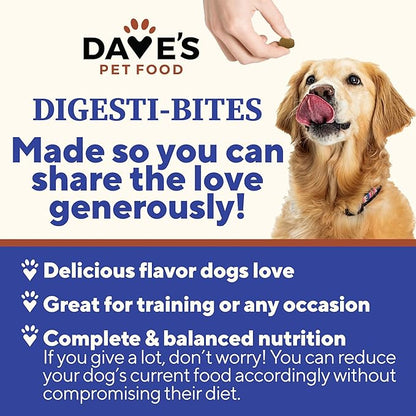 Dave's Pet Food Digesti-Bites Easy to Digest Freeze Dried Beef and Beef Liver Dog Treats with Pumpkin Fiber & Probiotics, Complete & Balanced Nutritious, Freeze Dried Dog Food Topper, USA Made (4 oz)