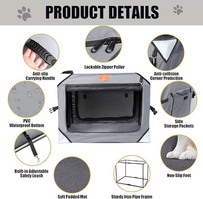 Collapsible Extra Large Dog Crate, Portable Dog Crates for Extra Large Dogs, Foldable Xlarge Dog Travel Crate Soft Sided, 42 x 31 Inch Soft Large Dog Cage Kennel Indoor Outdoor, Ventilated